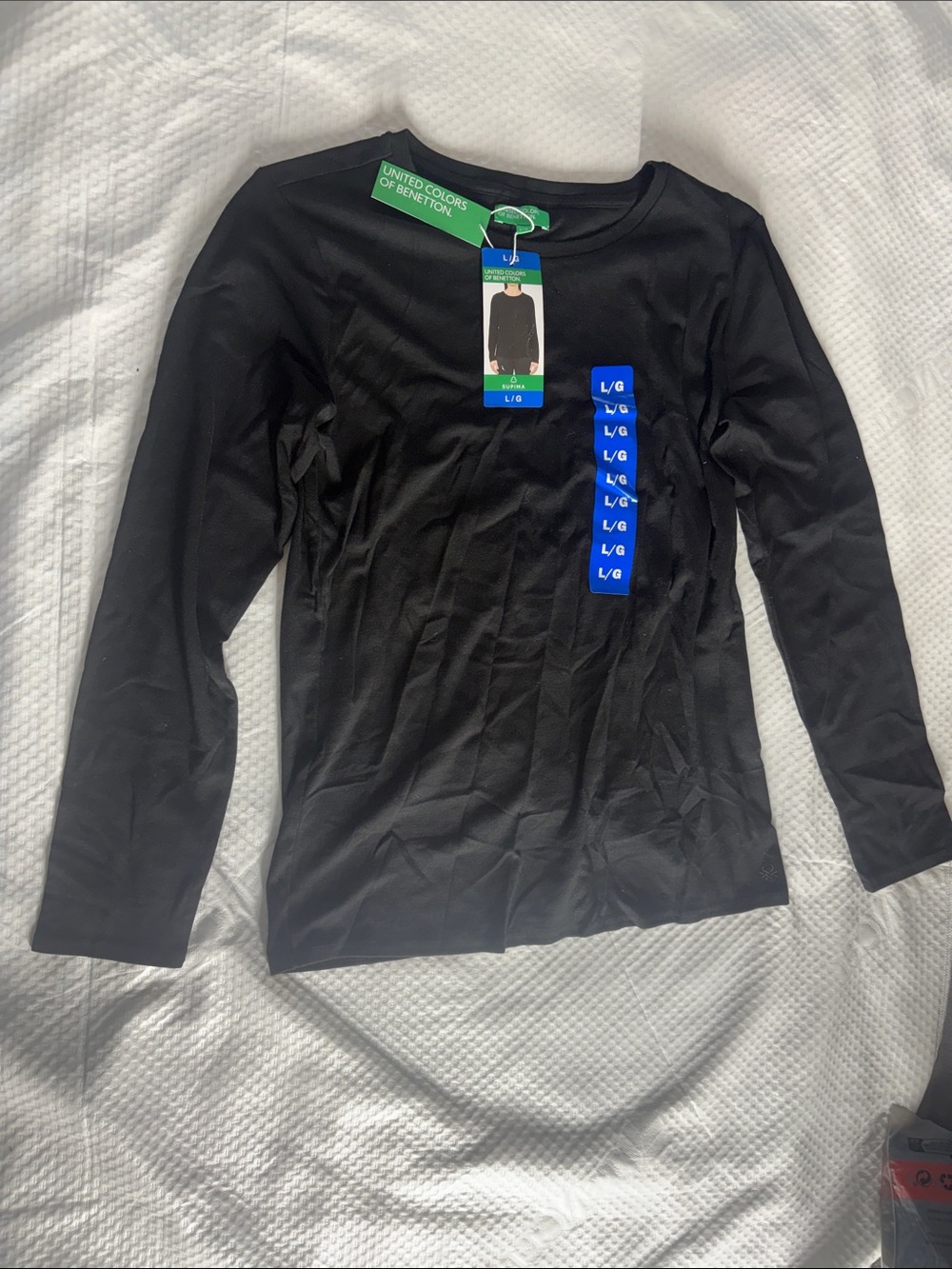 United Colors of Benetton Black Long Sleeve Tee for Kids